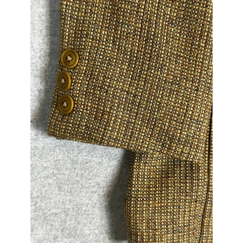 The Territory Ahead Silk Blazer Mens 40R Brown 3-Button Tweed Sport Coat